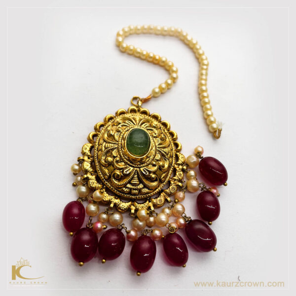Ayana Traditional Antique Gold Plated Tikka – KaurzCrown.com