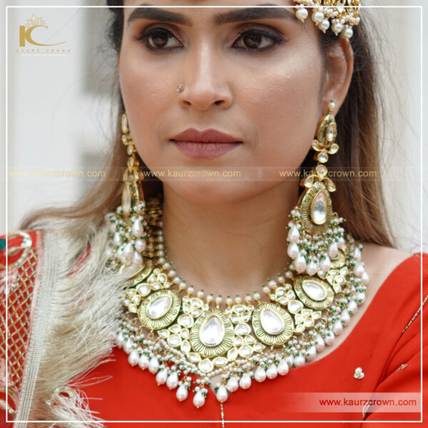 Mastani Necklace set with Tikka , kaurz crown jewellery , online shop , gold plated jewellery , mastani necklace set , online jewellery store