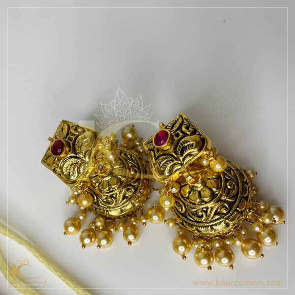 Naurangi Traditional Antique Gold Plated Necklace Set