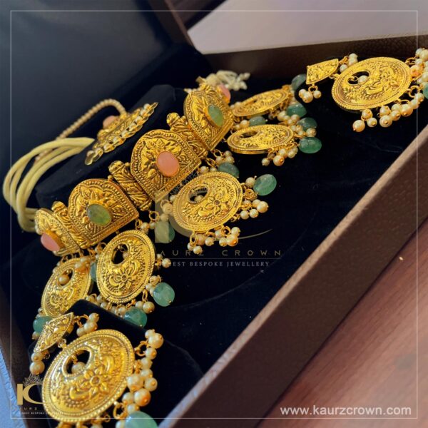 Nazreen Traditional Antique Gold Plated Choker Set