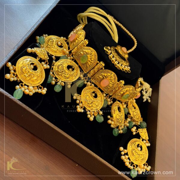 Nazreen Traditional Antique Gold Plated Choker Set