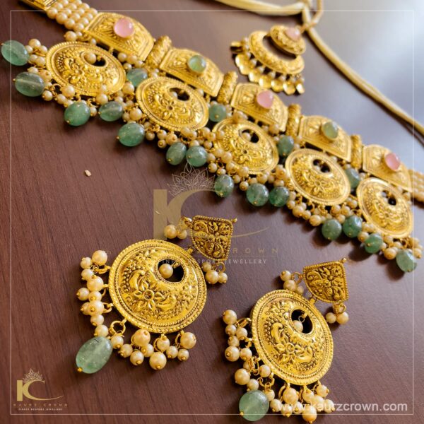 Nazreen Traditional Antique Gold Plated Choker Set