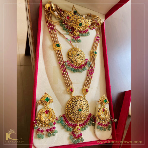 Surmai Traditional Antique Gold Plated Bridal Set (Combo)