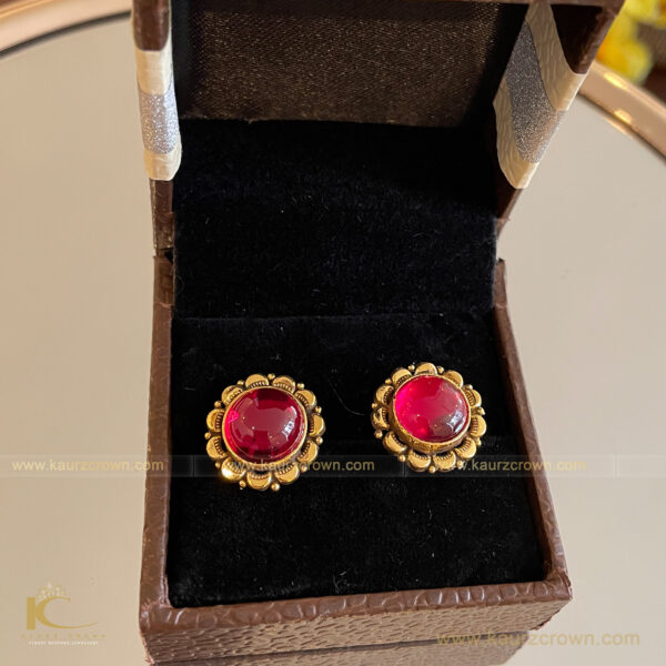 Gul Traditional Antique Gold Plated Stud Earrings , Earrings , Gul , Gold Plated , Traditional antique , punjabi jewellery