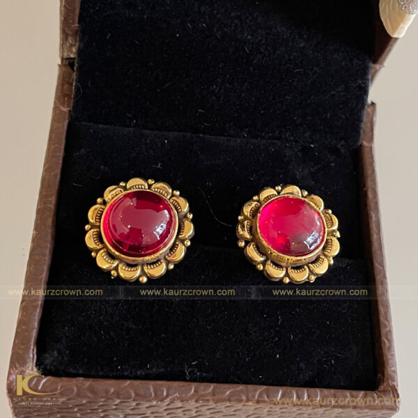 Gul Traditional Antique Gold Plated Stud Earrings , Earrings , Gul , Gold Plated , Traditional antique , punjabi jewellery