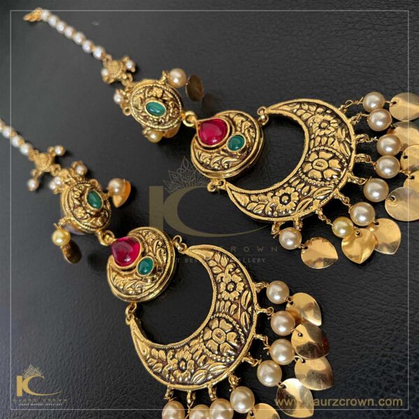 Husan Traditional Antique Gold Plated Earrings