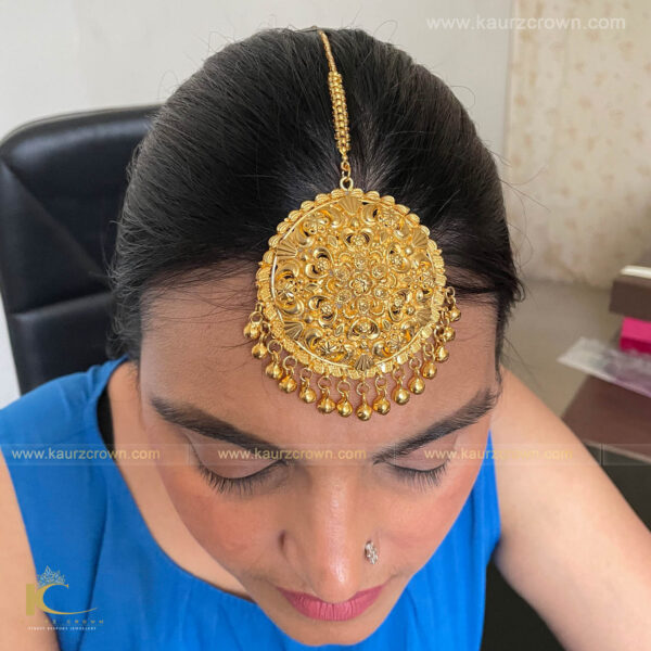 Raunak Traditional Antique Gold Plated Tikka , Tikka , Raunak , Gold Plated , Jewellery , Gold Jewellery