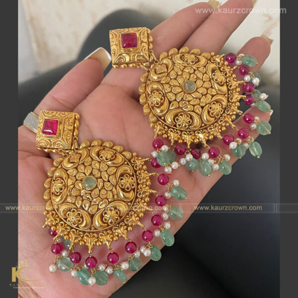 Samreet Traditional Antique Gold Plated Earrings , earrings , gold jewellery