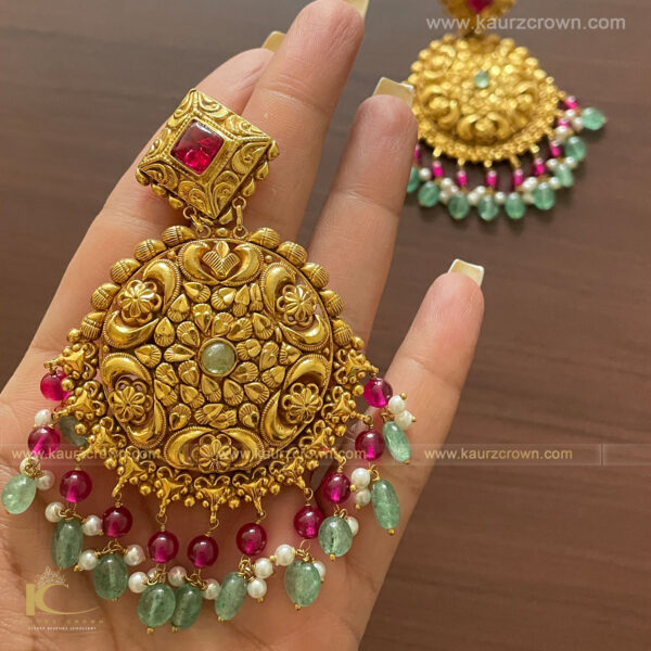 Samreet Traditional Antique Gold Plated Earrings , earrings , gold jewellery