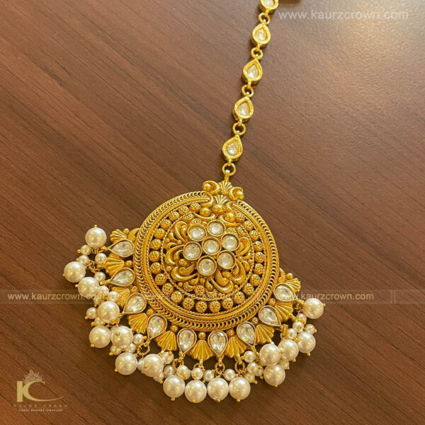 Shehrish Traditional Antique Gold Plated Tikka , Tikka , Gold Plated , Shehrish , Gold Jewellery , Punjabi Tikka