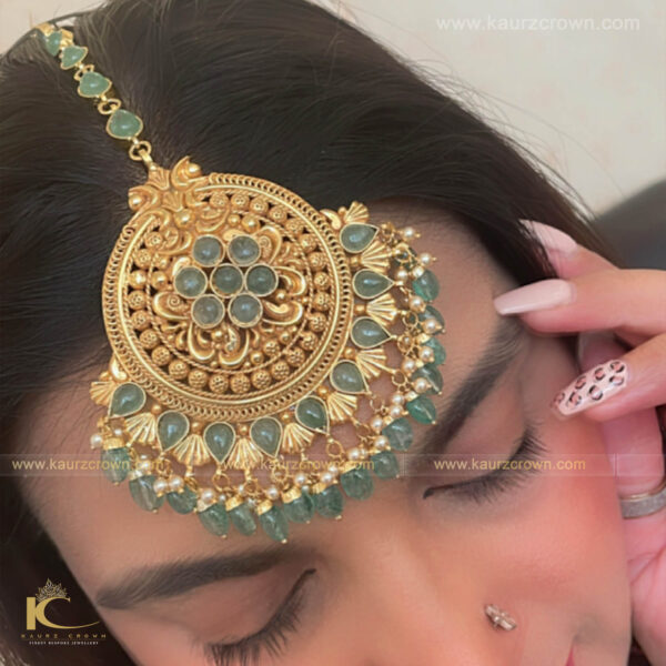 Shehrish Traditional Antique Gold Plated Tikka , Tikka , Gold Plated , Shehrish , Gold Jewellery , Punjabi Tikka