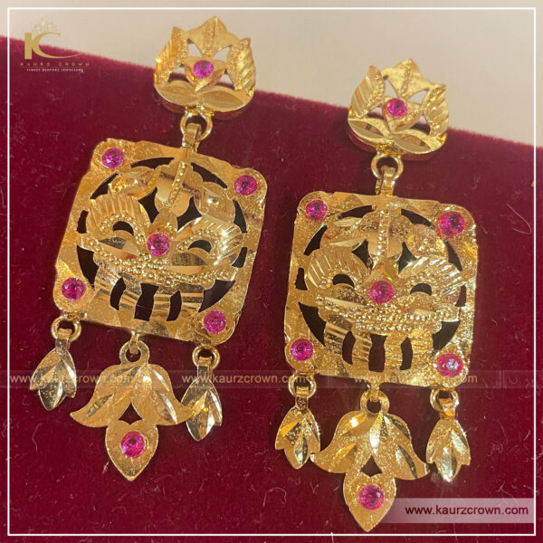 Jeeto Riwayati Gold Plated Earrings , kaurz crown , punjabi jewellery