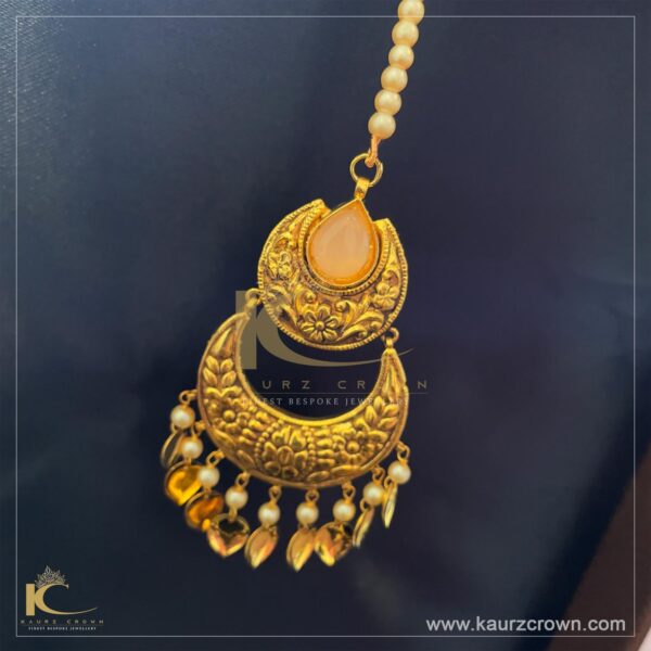 Nazreen Traditional Antique Gold Plated Tikka , hazreen , gold plated , tikka , kaurz crown , jewellery