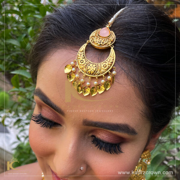 Nazreen Traditional Antique Gold Plated Tikka , hazreen , gold plated , tikka , kaurz crown , jewellery