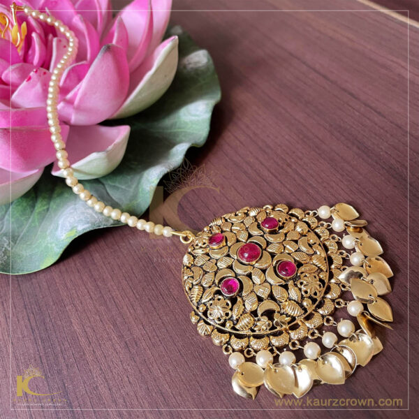 Sunakhi Traditional Antique Gold Plated Tikka (Small) , Tikka , Gold Plated , Punjabi jewellery , Sunakhi , gold jewellery