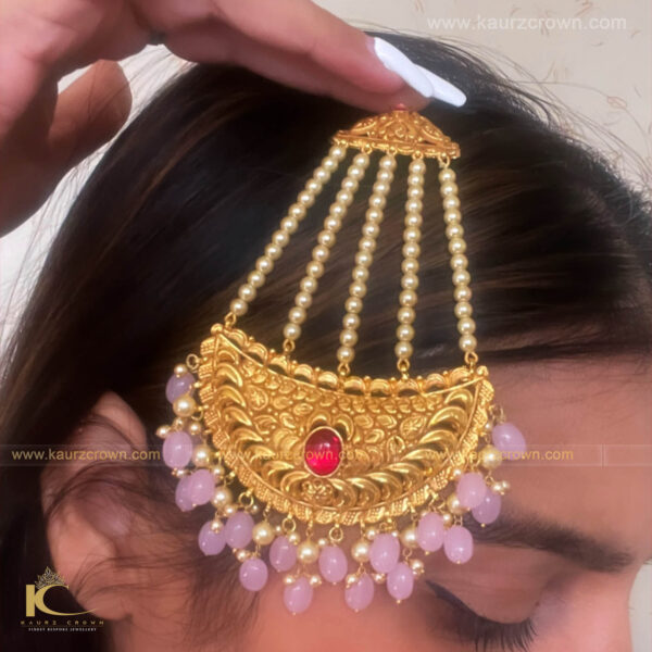 Inaya Traditional Antique Gold Plated Passa , passa , gold plated , inaya , kaurz crown , punjabi jewellery