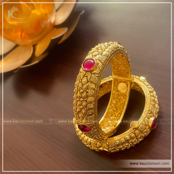 Qyamat Traditional Gold Plated Bangles , kaurz crown , punjabi jewellery , gold plated , qyamat , traditional , bangles ,