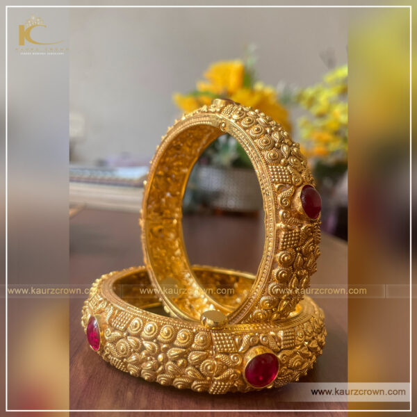 Qyamat Traditional Gold Plated Bangles , kaurz crown , punjabi jewellery , gold plated , qyamat , traditional , bangles ,