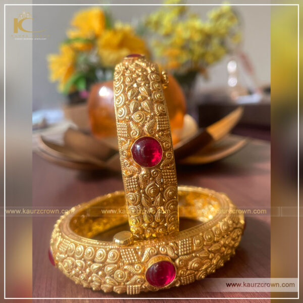 Qyamat Traditional Gold Plated Bangles , kaurz crown , punjabi jewellery , gold plated , qyamat , traditional , bangles ,