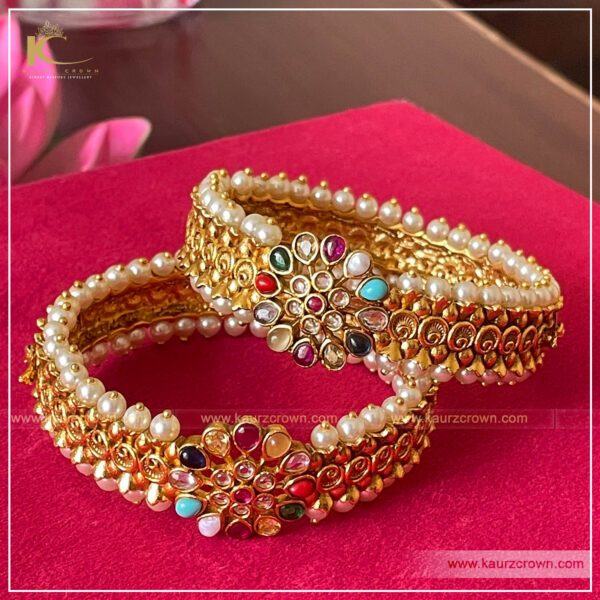 Rabbi Traditional Gold Plated Bangles , Kaurz Crown , punjabi Jewellery , gold plated , Bangles