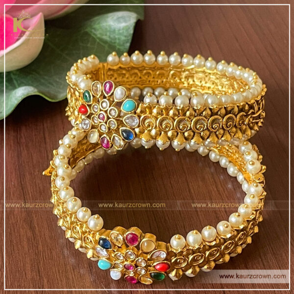 Rabbi Traditional Gold Plated Bangles , Kaurz Crown , punjabi Jewellery , gold plated , Bangles