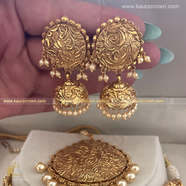 Sahiba Traditional Gold Plated Choker Set , Sahiba , gold plated , choker set , jewellery , kaurz crown , jewellery ,