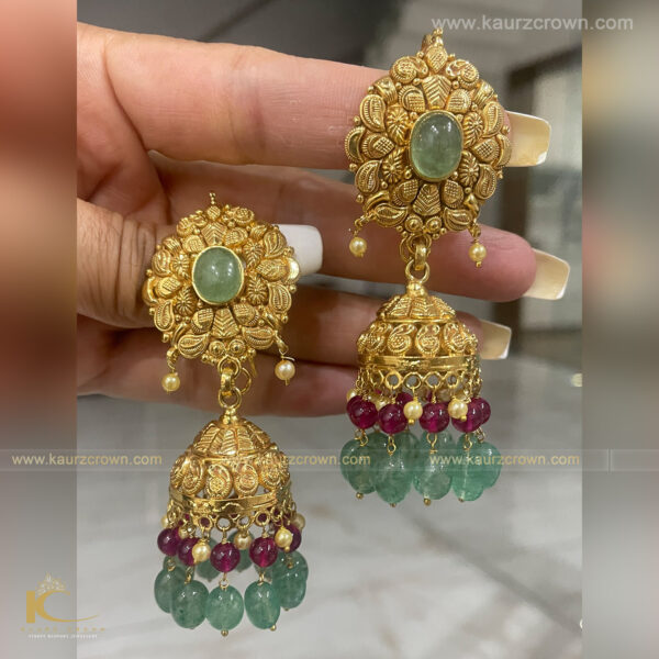 Suhana Traditional Antique Gold Plated Jhumki Earrings , suhana , traditional , gold plated , jhumki , earrings kaurz crown , jewellery