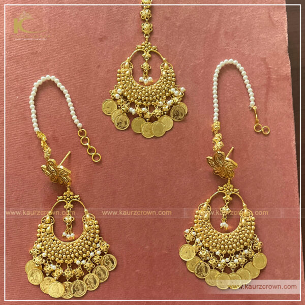 Ginni Minni Earrings Tikka , kaurz crown , punjabi jewellery , gold plated , online store