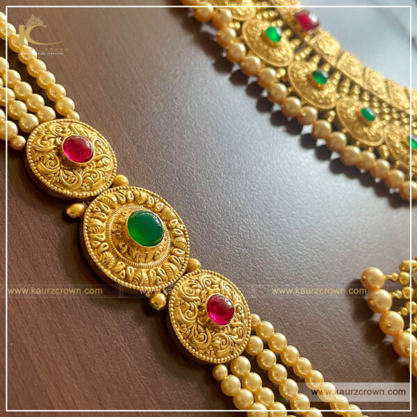 Morni but necklace set , kaurz crown , punjabi jewellery , gold plated , necklace set , morni