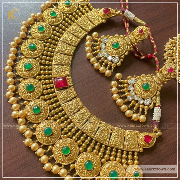 Morni but necklace set , kaurz crown , punjabi jewellery , gold plated , necklace set , morni