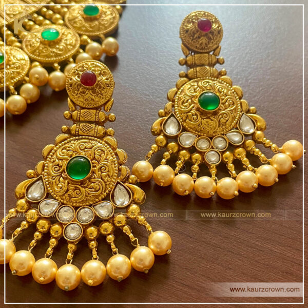 Morni but necklace set , kaurz crown , punjabi jewellery , gold plated , necklace set , morni