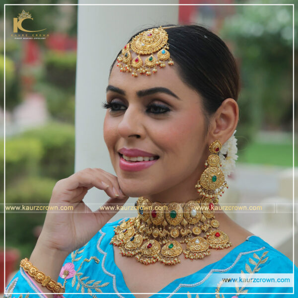 Ranjhan Traditional Antique Gold Plated Choker Set , Kaurz Crown , jewllery , gold jewellery , jenny johal , gold plated , punjabi jewelleryRanjhan Traditional Antique Gold Plated Choker Set , Kaurz Crown , jewllery , gold jewellery , jenny johal , gold plated , punjabi jewellery