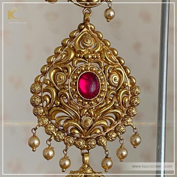 Balori Traditional Antique Gold Plated Earrings , kaurz crown , punjabi jewellery , gold plated , kaurz crown , online jewellery store