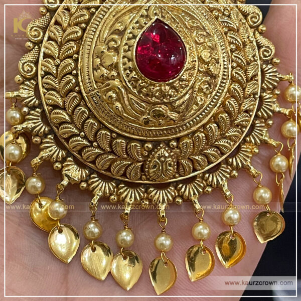 Gulsan Traditional Antique Gold Plated Tikka , kaurz crown , punjabi jewellery , gold plated , tikka , gulsan , online jewellery store