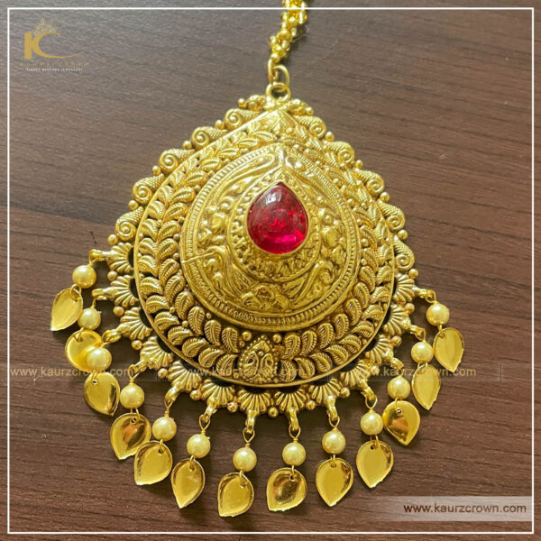 Gulsan Traditional Antique Gold Plated Tikka , kaurz crown , punjabi jewellery , gold plated , tikka , gulsan , online jewellery store