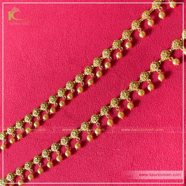 Liyakat Traditional Gold Plated Payal (Anklets) , Kaurz crown , punjabi jewellery , payal , anklets , online jewellery store