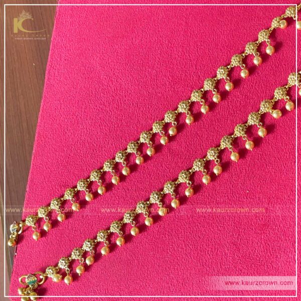 Liyakat Traditional Gold Plated Payal (Anklets) , Kaurz crown , punjabi jewellery , payal , anklets , online jewellery store