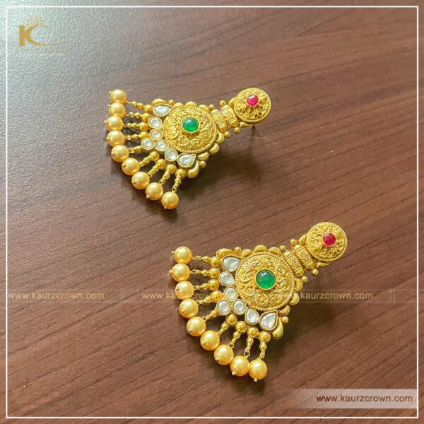 Morni Traditional Antique Gold Plated Earrings , Kaurz Crown , punjabi jewellery , gold plated , online jewellery store