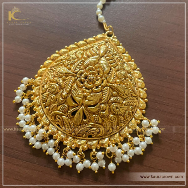 Rajeev Traditional Antique Gold Plated Tikka , kaurz crown , punjab i jewellery , online jewellery store , online jewellery