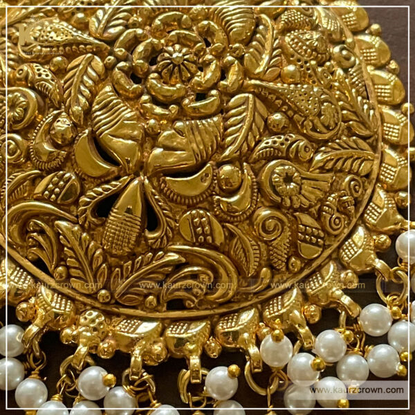 Rajeev Traditional Antique Gold Plated Tikka , kaurz crown , punjab i jewellery , online jewellery store , online jewellery