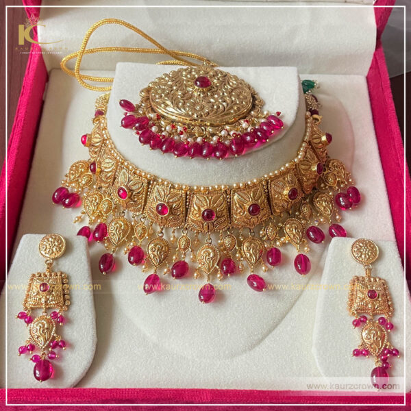 Ruby gold hot sale necklace set