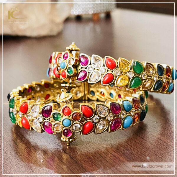 Gajal Traditional Antique Gold Plated Bangles , kaurz crown , online jewellery store , jewellery shop , gajal bangles