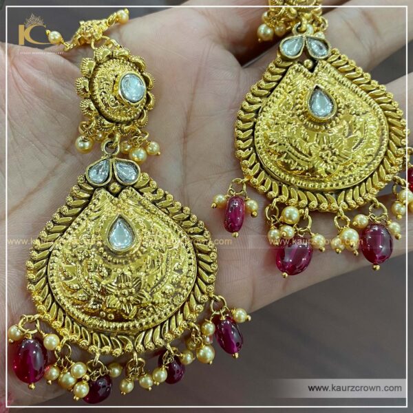 Gazal Traditional Antique Gold Plated Earrings , kaurz crown , punjabi jewellery , gold plated , online jewellery store , gazal