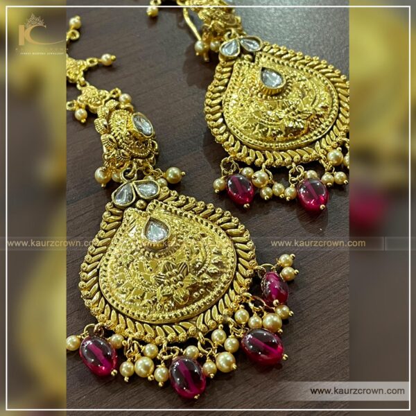 Gazal Traditional Antique Gold Plated Earrings , kaurz crown , punjabi jewellery , gold plated , online jewellery store , gazal