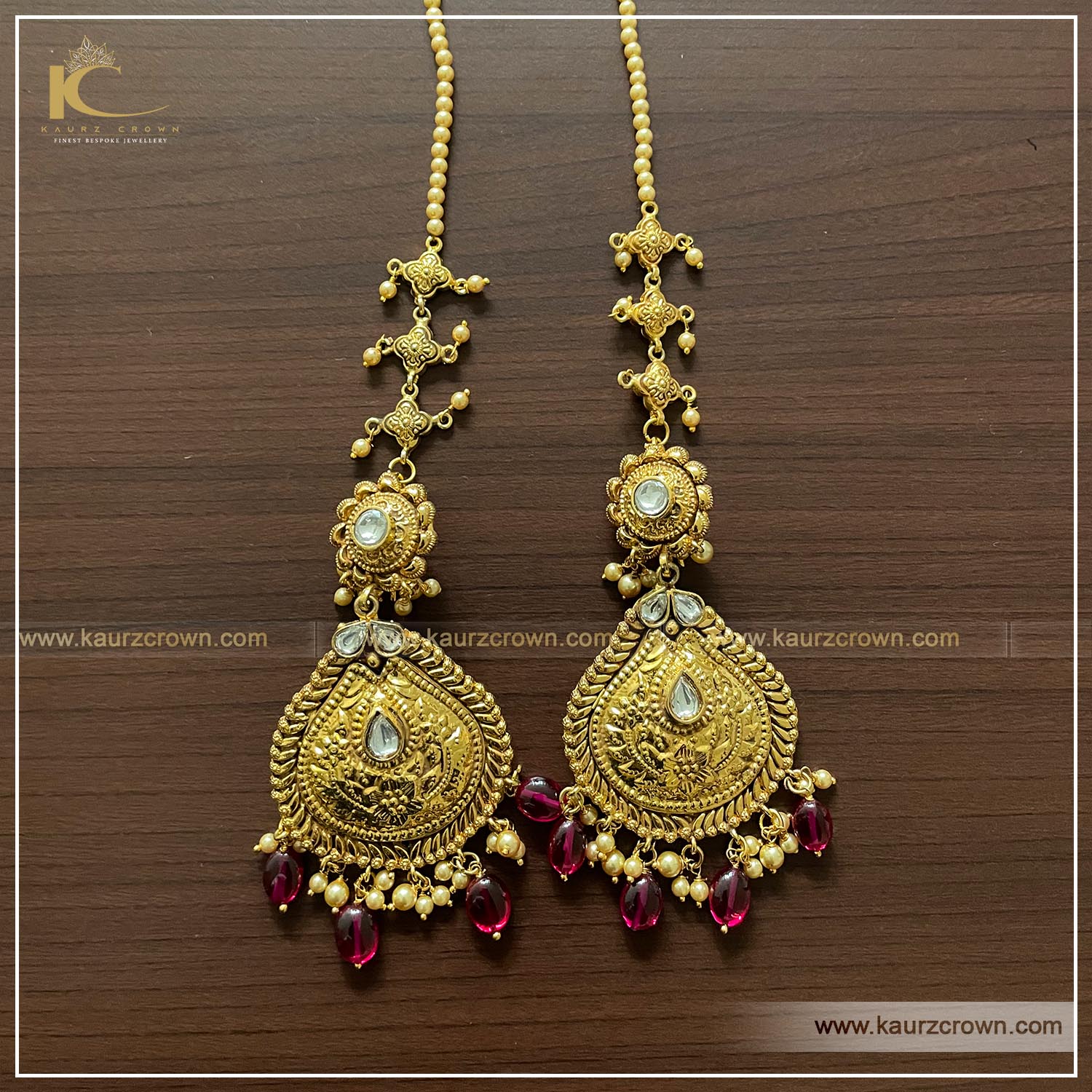 Gazal Traditional Antique Gold Plated Earrings , kaurz crown , punjabi jewellery , gold plated , online jewellery store , gazal