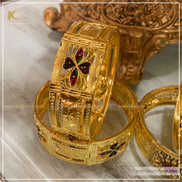 Khansa Traditional Gold Plated Bangles , kaurz crown , punjabi jewellery , online jewellery store , gold plated