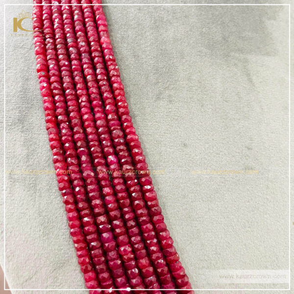 Nawabi Red 7 Layered Mala with Gold Polished Stud Earrings , kaurz crown , punjabi jewellery , nawabi mala , gold plated earrings , earrings , online jewellery store , jewellery store