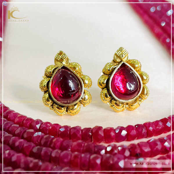 Silvermerc Designs Traditional Ethnic Gold Plated Classic Stylish Statement Red  Stone Jhumka Earrings For Women : Amazon.in: Fashion