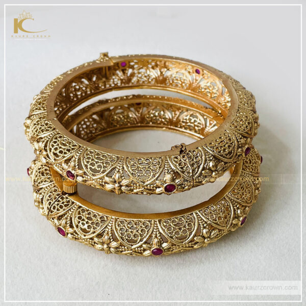 Nimrat Traditional Antique Gold Plated Bangles , kaurz crown , online jewellery store , jewellery shop , Nimrat bangles