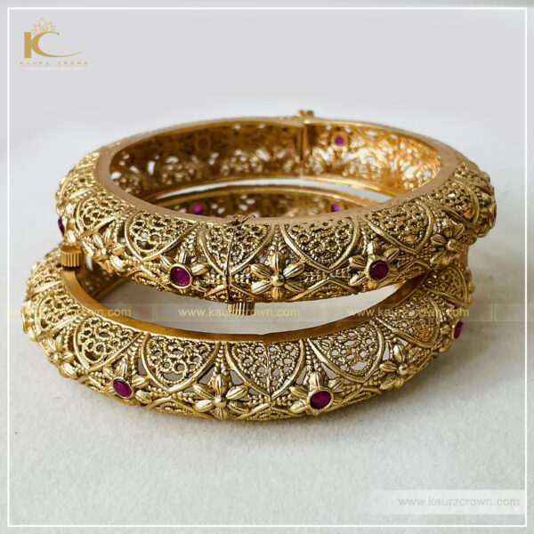 Nimrat Traditional Antique Gold Plated Bangles , kaurz crown , online jewellery store , jewellery shop , Nimrat bangles